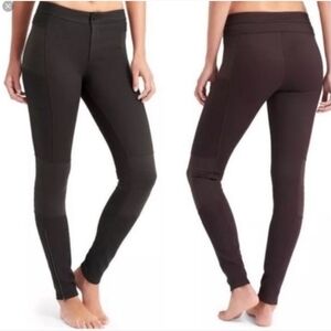 Athleta Black Trail Setter Slim Moto Leggings 10T